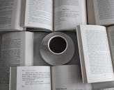 Books and Coffee Arrangement for Relaxed Reading