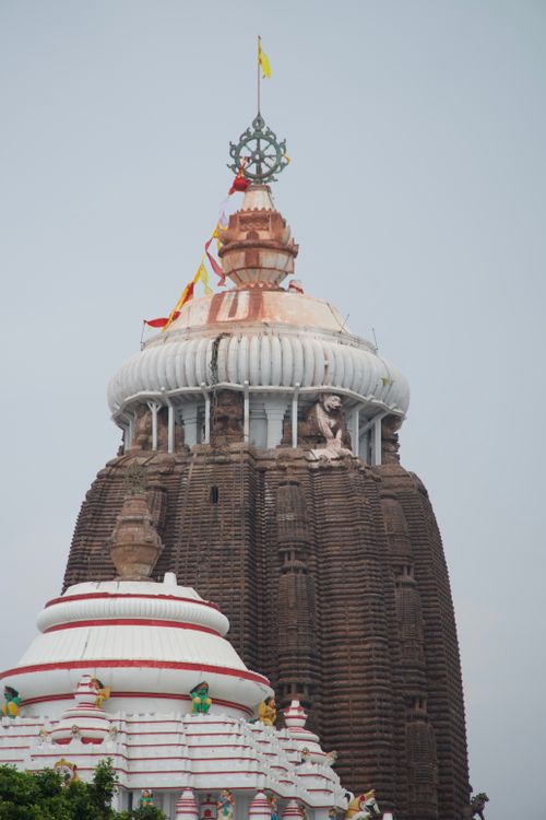 Free Close-up view of the iconic Jagannath Temple's tower in Puri, showcasing intricate architectural details. Stock Photo