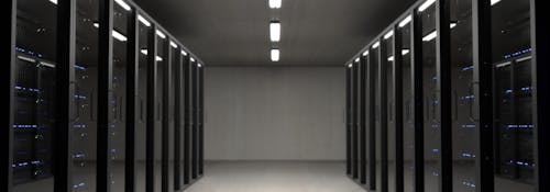 Black Server Racks on a Room 