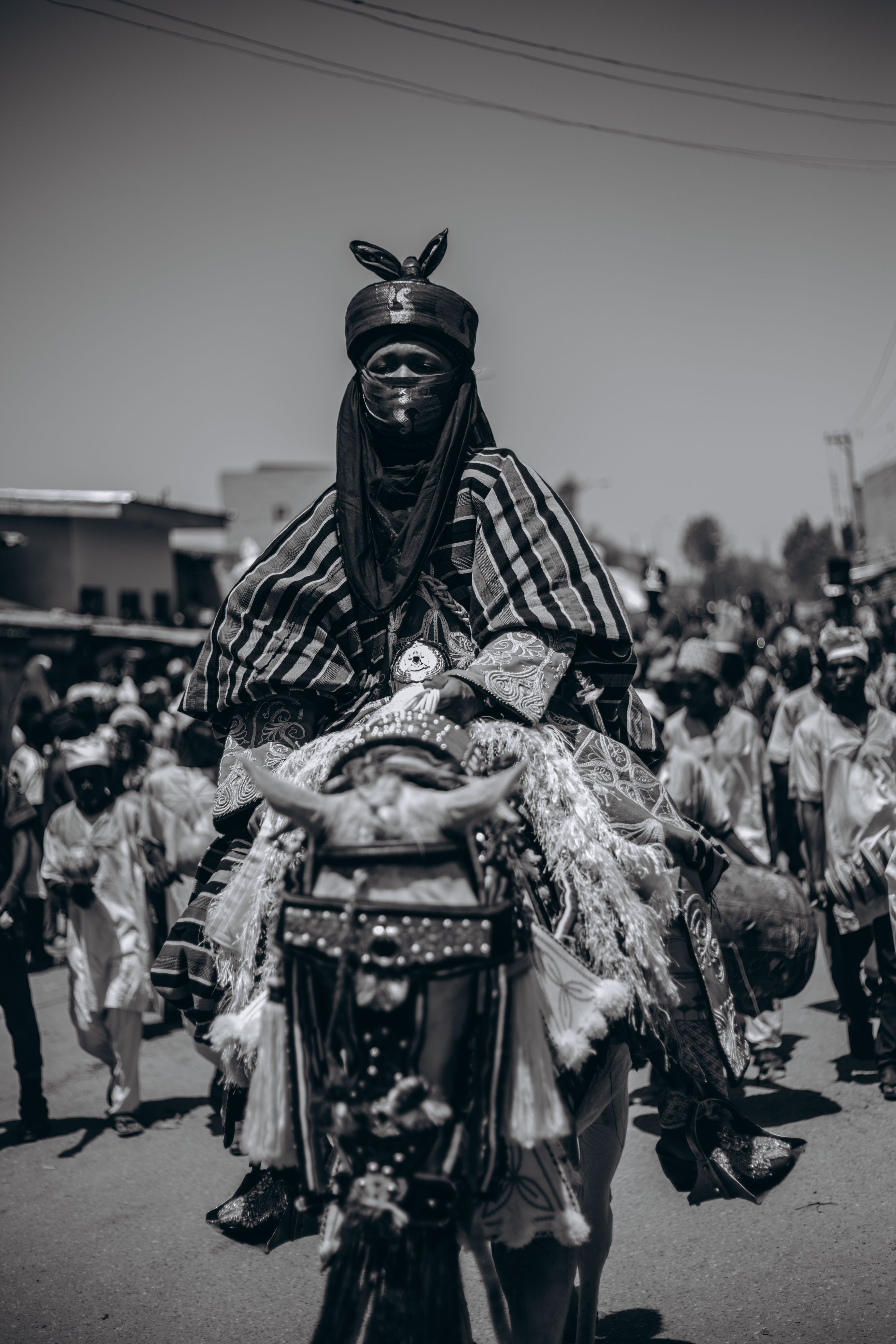 Cultural Parade with Traditional Garb and Horse · Free Stock Photo