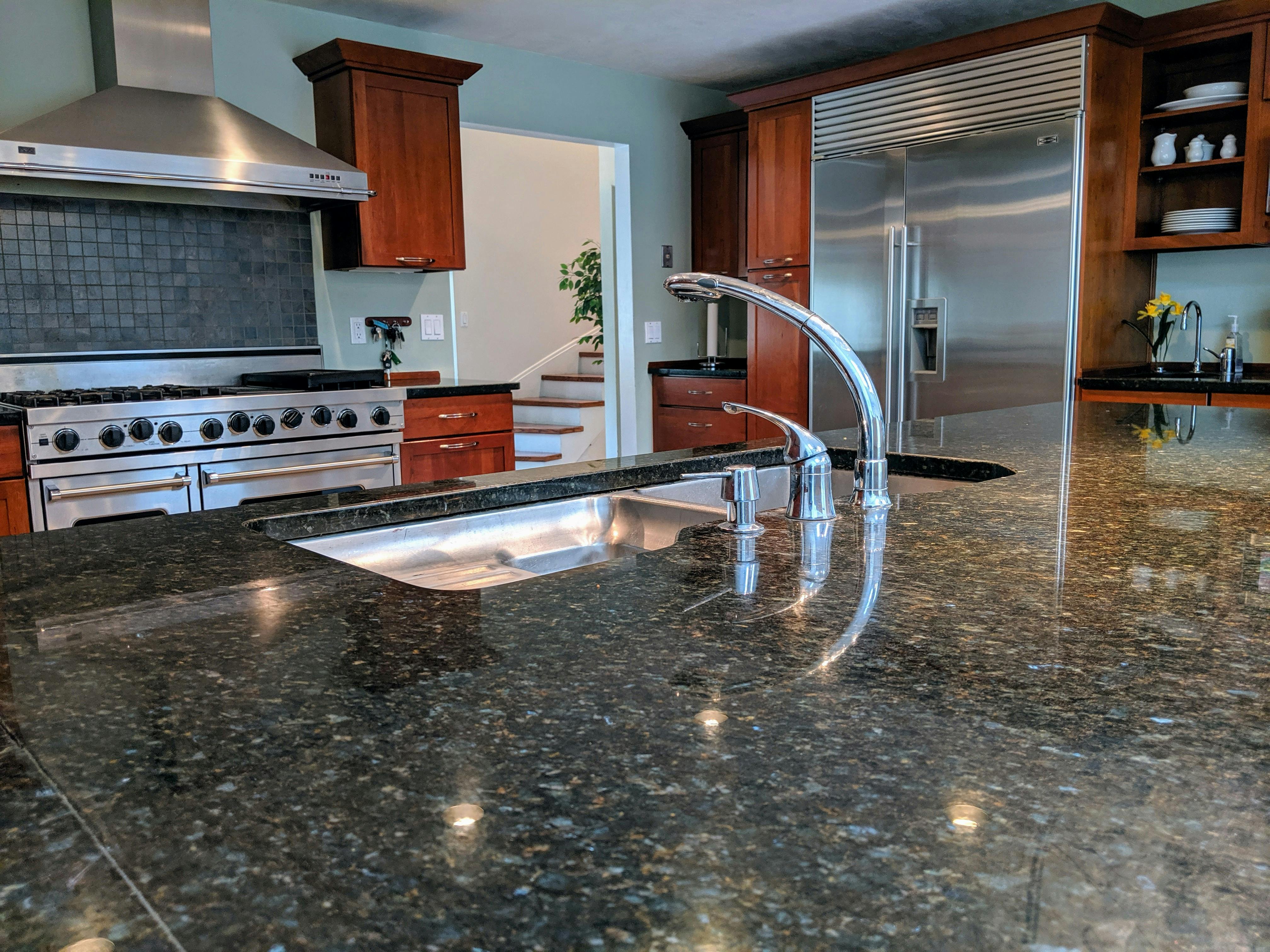 Free Stock Photo Of Granite Kitchen Counter Kitchen Sink