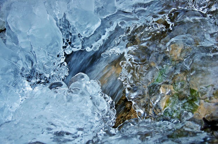 Close-up Of  Frozen Water