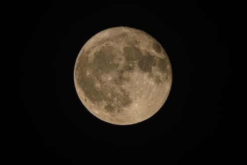 Free A high-resolution image capturing the full moon glowing against a dark, clear night sky. Stock Photo