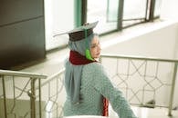Young Woman in Hijab Celebrating Graduation