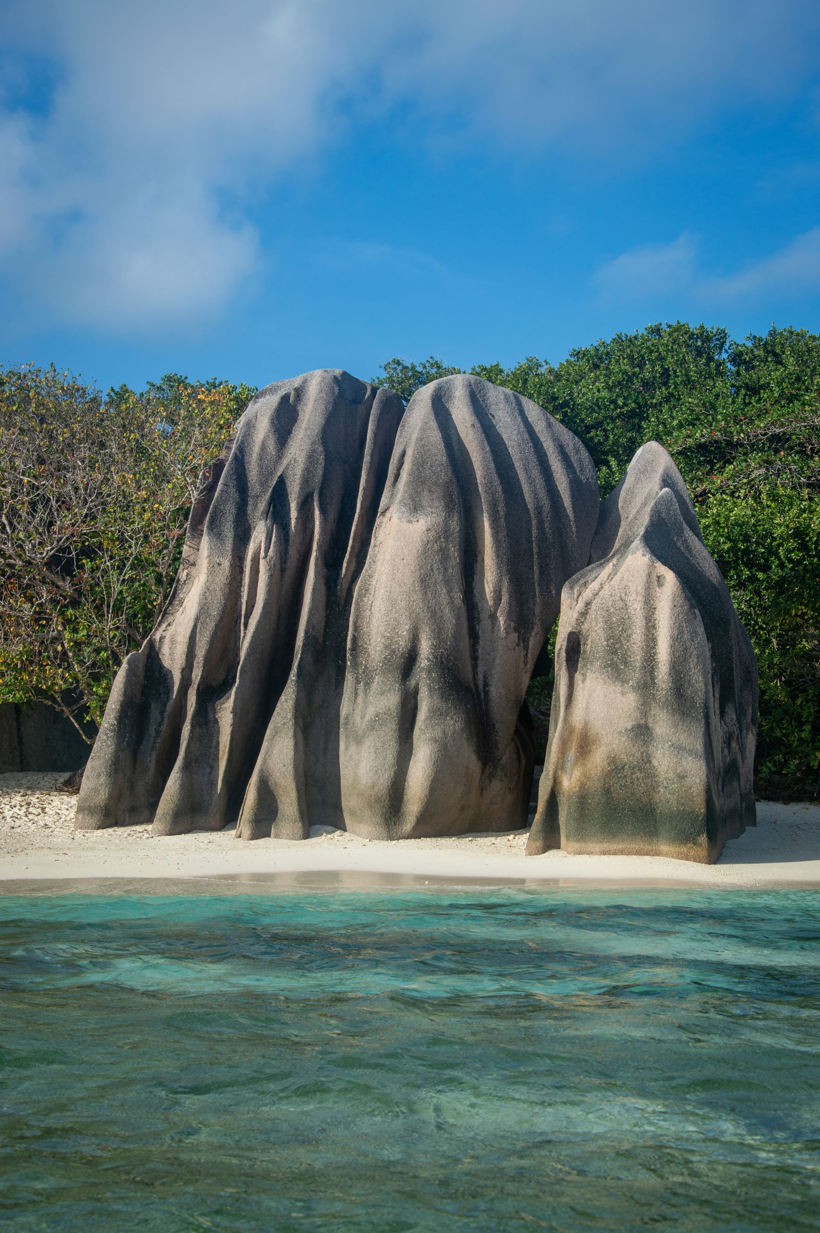 Granite rocks on a tropical beach