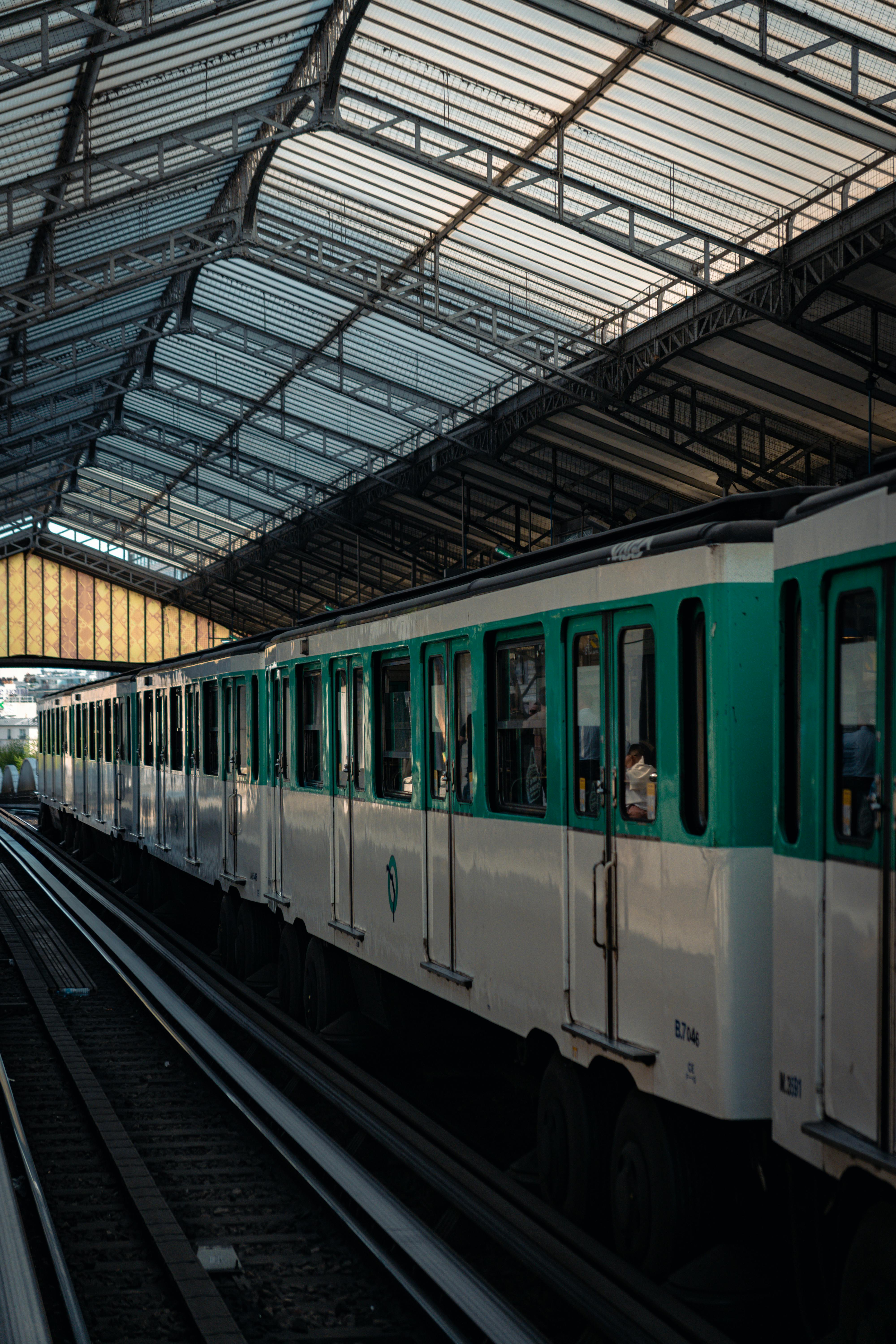 Paris metro station with commuters