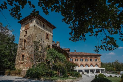 Free Beautiful historic castle in Marne, Lombardia, Italy on a sunny day, showcasing medieval architecture. Stock Photo