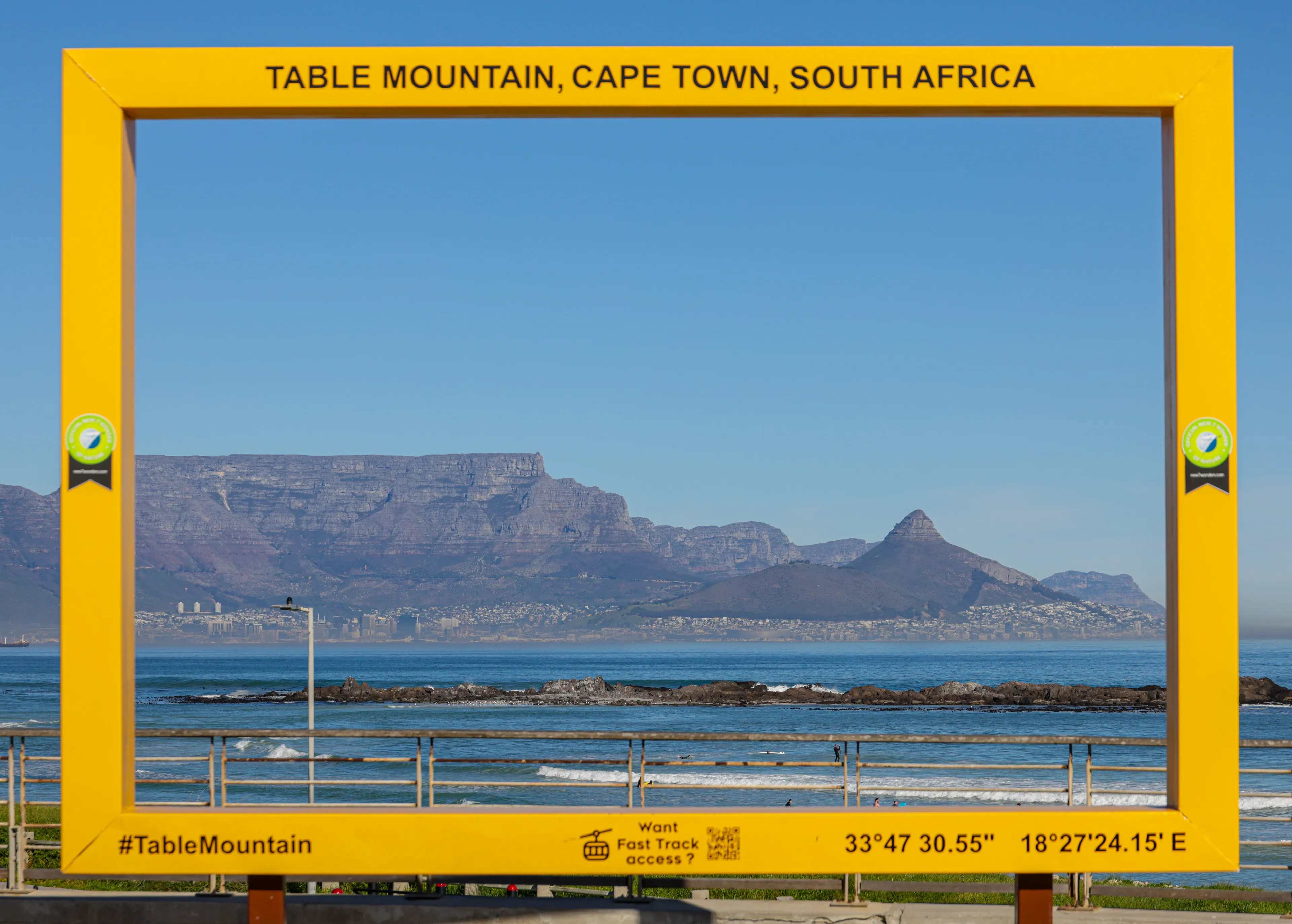 Table Mountain viewed from street level in Cape Town