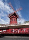 Iconic Moulin Rouge Windmill in Paris, France