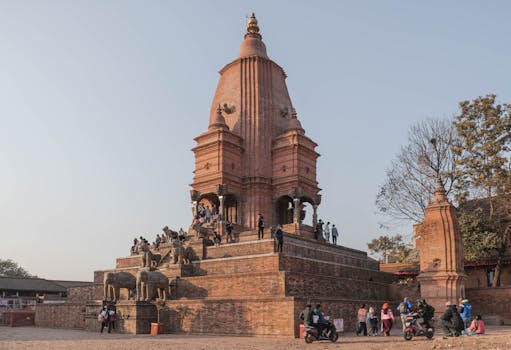 Explore the historic Nyatapola Temple in Bhaktapur, Nepal, showcasing traditional architecture.