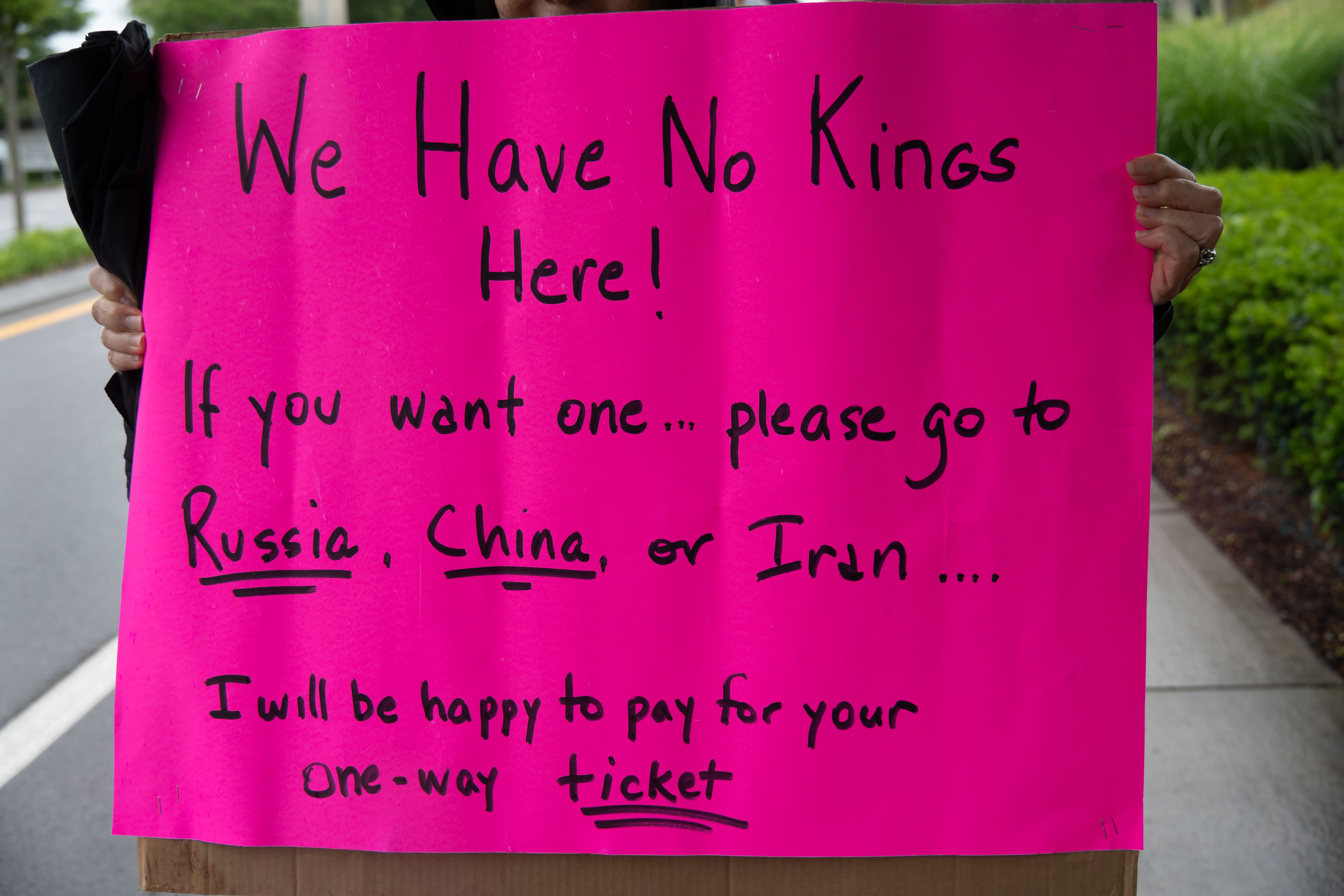 Protest Sign Against Monarchies in Rhode Island
