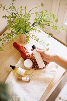 Discover natural skincare essentials in a minimalist flat lay setting.