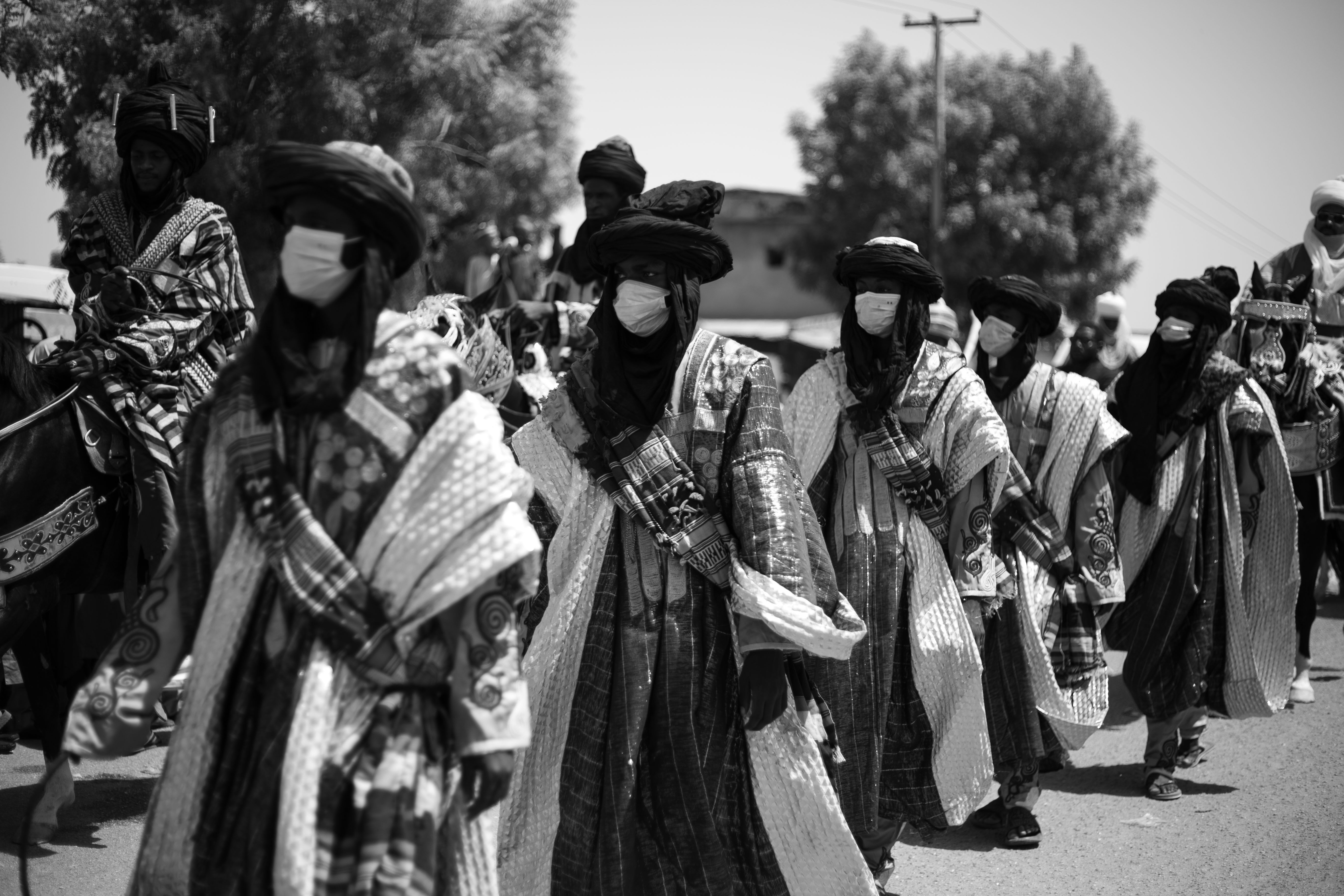 Traditional Tuareg Festival with Masked Participants · Free Stock Photo