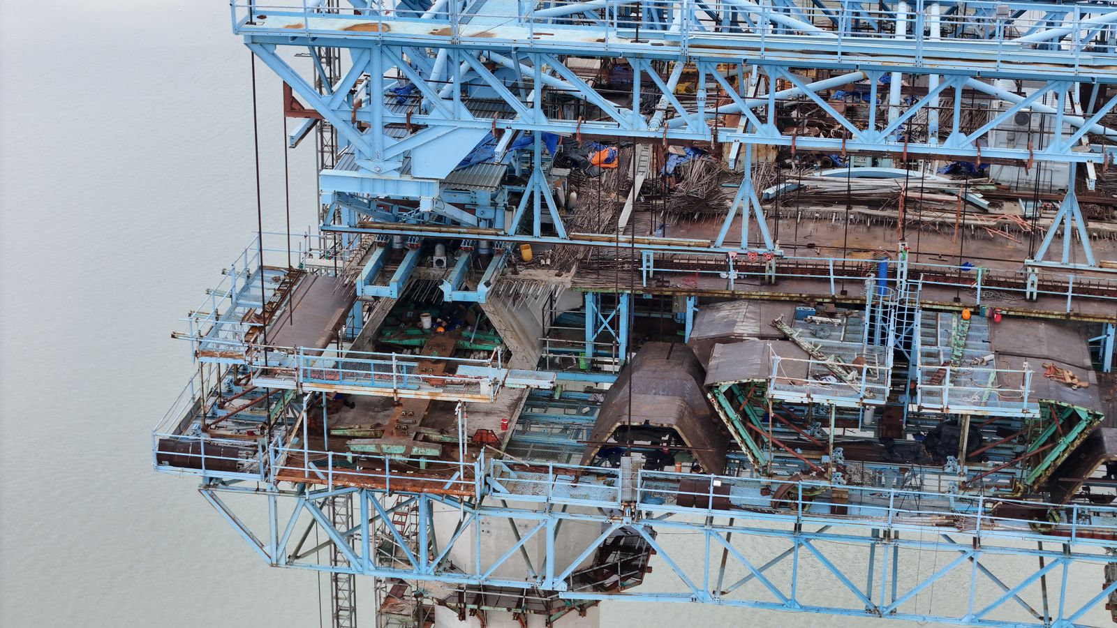 Large infrastructure construction site