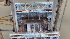 Aerial View of Bridge Construction Site