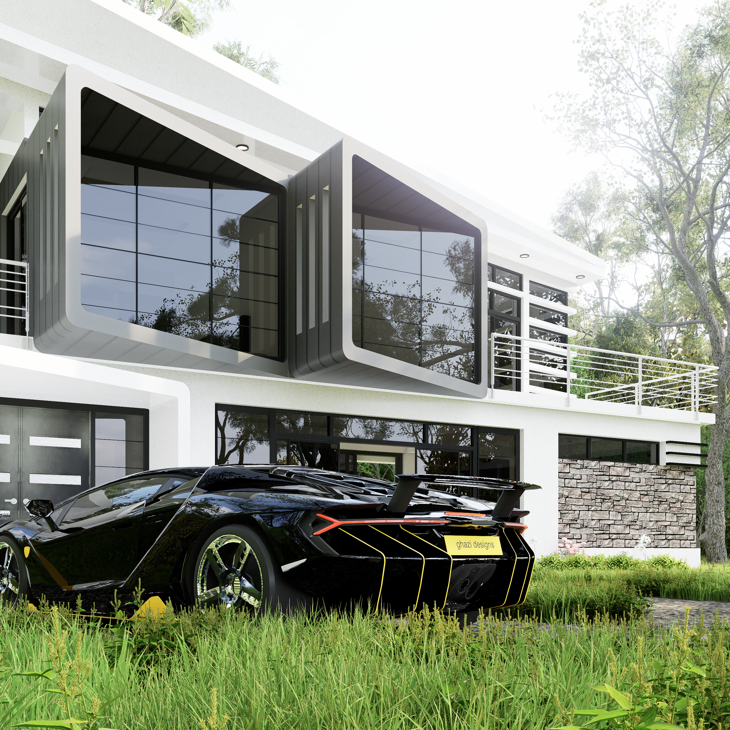 Drawings Modern Luxury Mansions