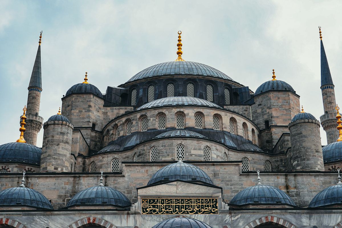 The Blue Mosque's six minarets — controversial in 1616, unmistakable today.