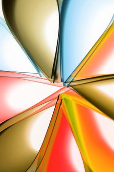 Vibrant abstract image of colorful geometric light patterns with a modern glow.