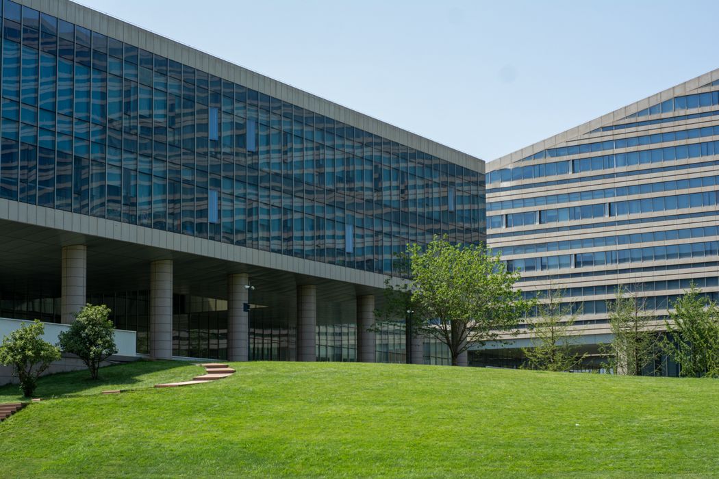 Office development with landscaped grounds