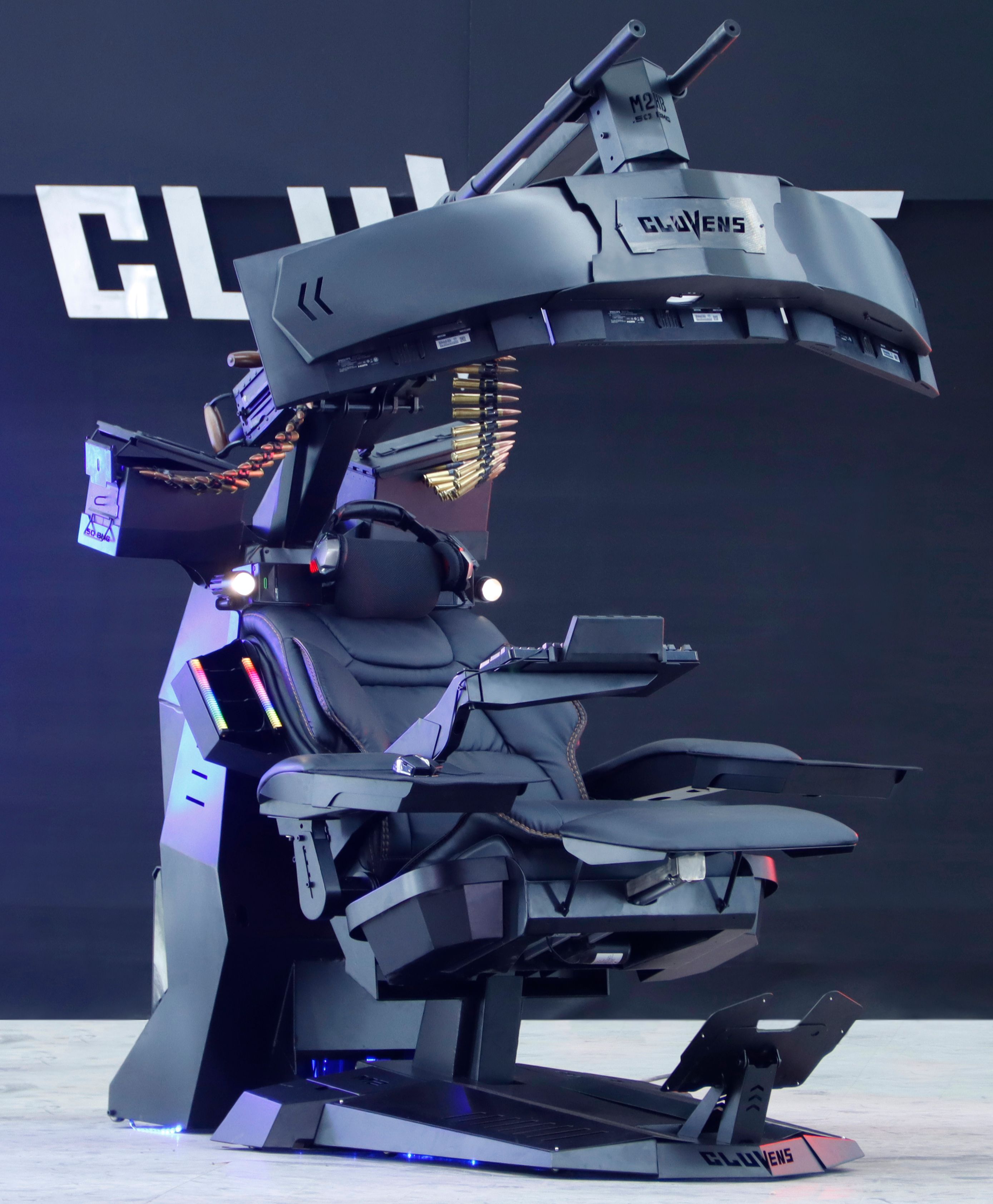 Futuristic Gaming Chair with Integrated Screens