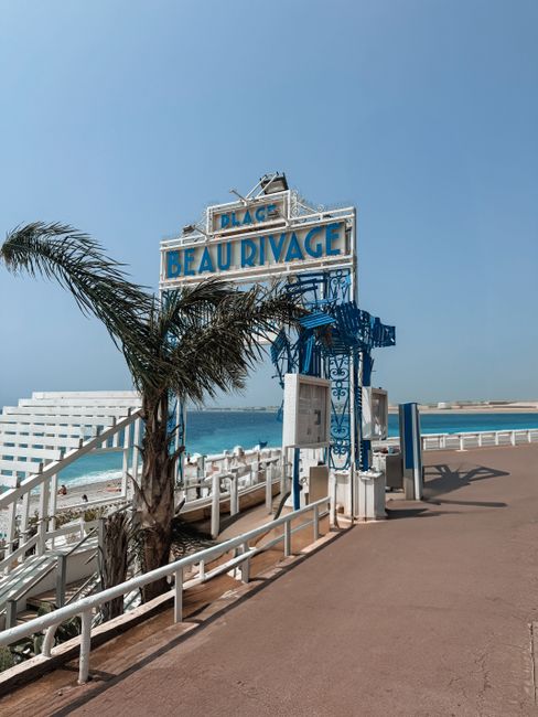 Explore the sunny shores of Plage Beau Rivage in Nice, France, capturing its vibrant beach atmosphere.