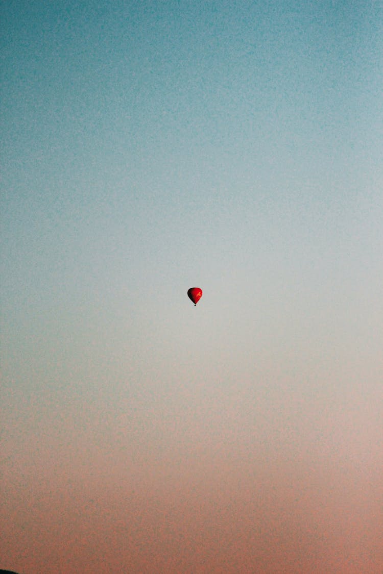 Red Hot Air Balloon On Sky
