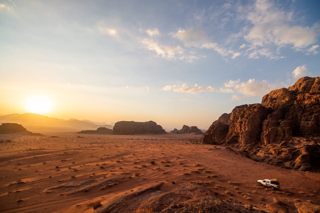 Rock Formations on A Desert Land