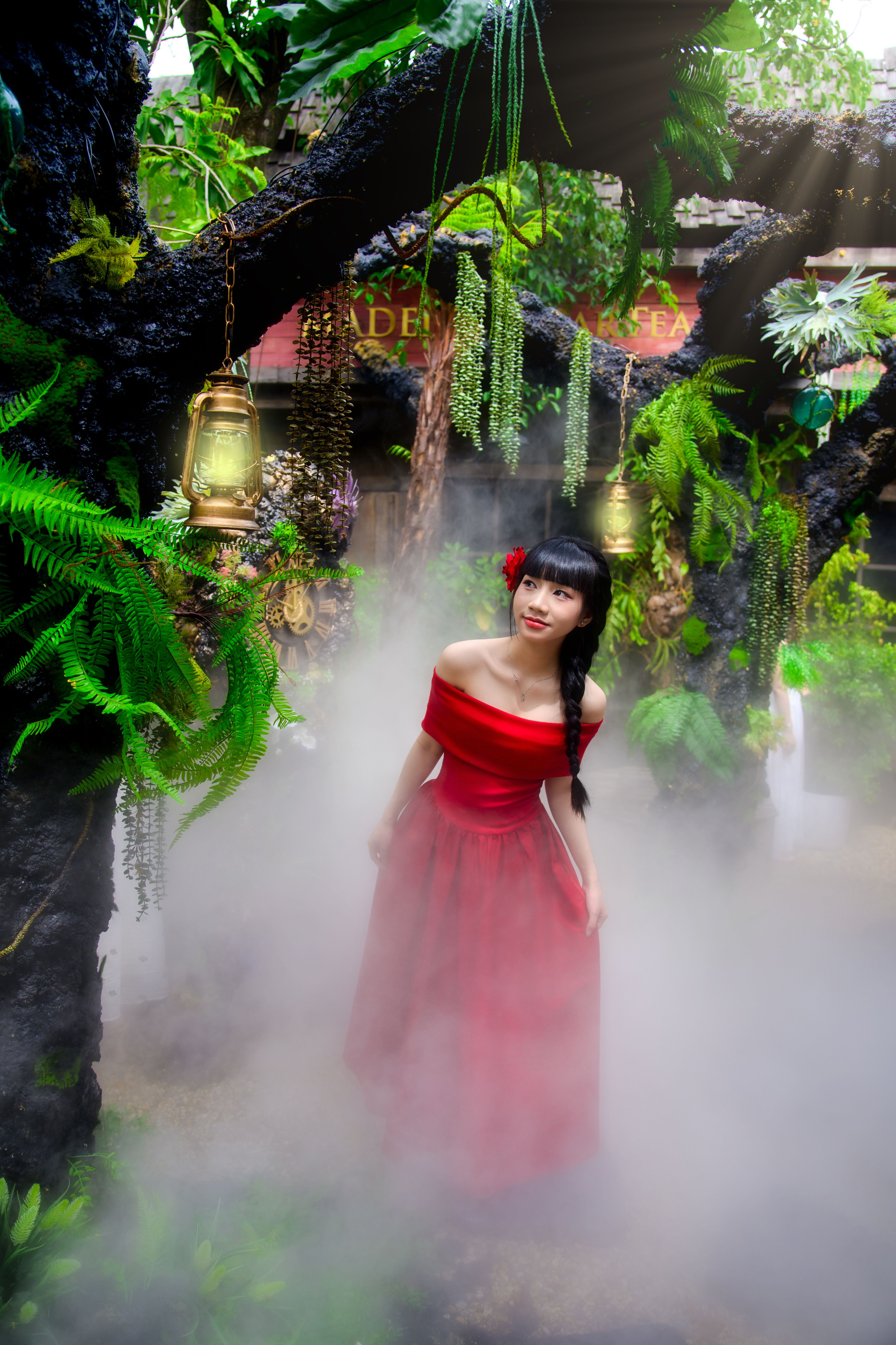 Elegant Woman in Enchanted Forest Setting · Free Stock Photo