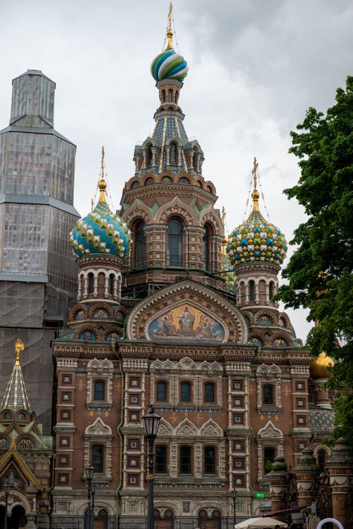 Free Ornate architecture of the Church of the Savior on Spilled Blood in St. Petersburg. Stock Photo