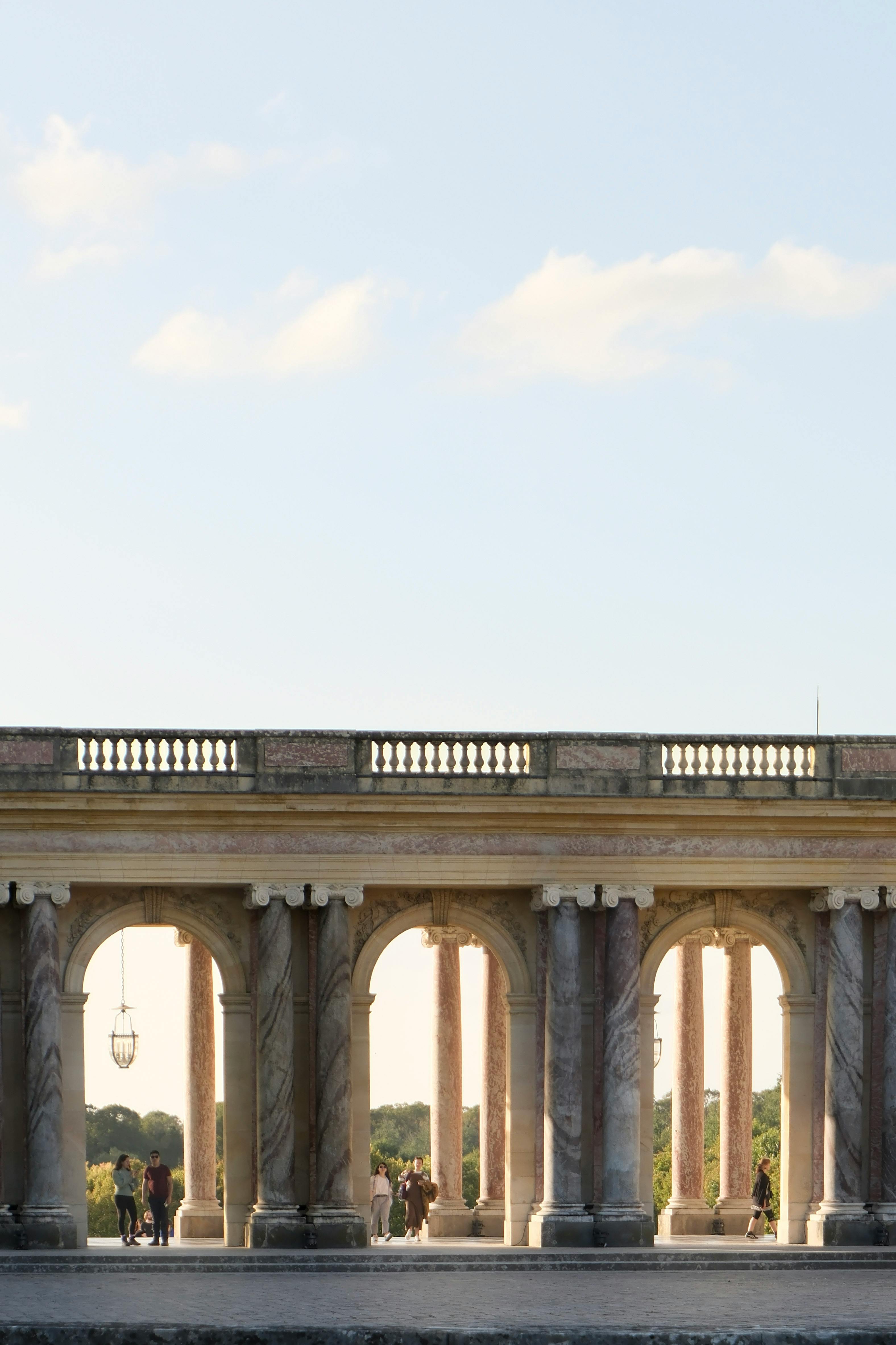 A stunning view of neoclassical architecture at golden hour in Paris, France.