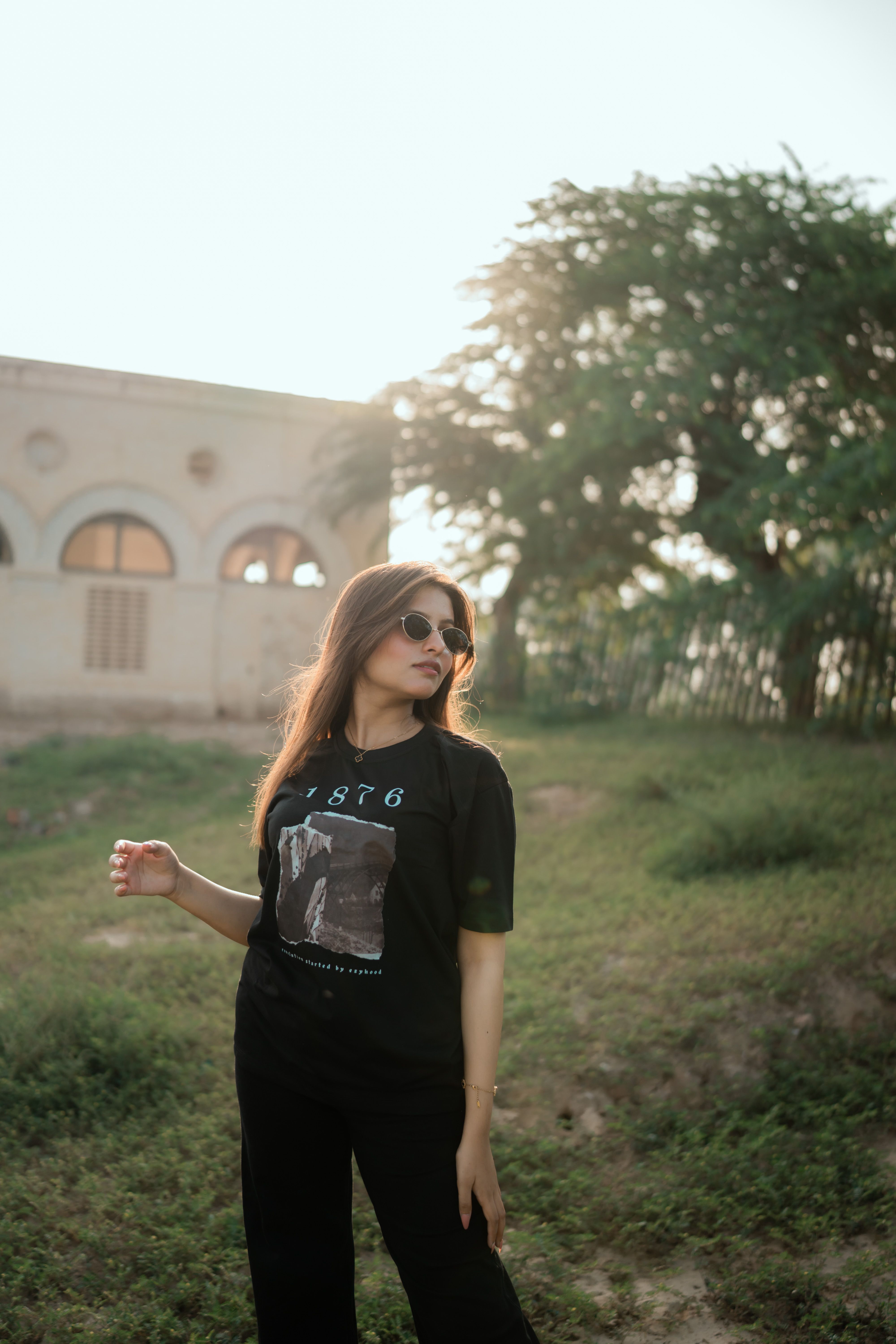 Camiseta Oversized Preta Estampada
