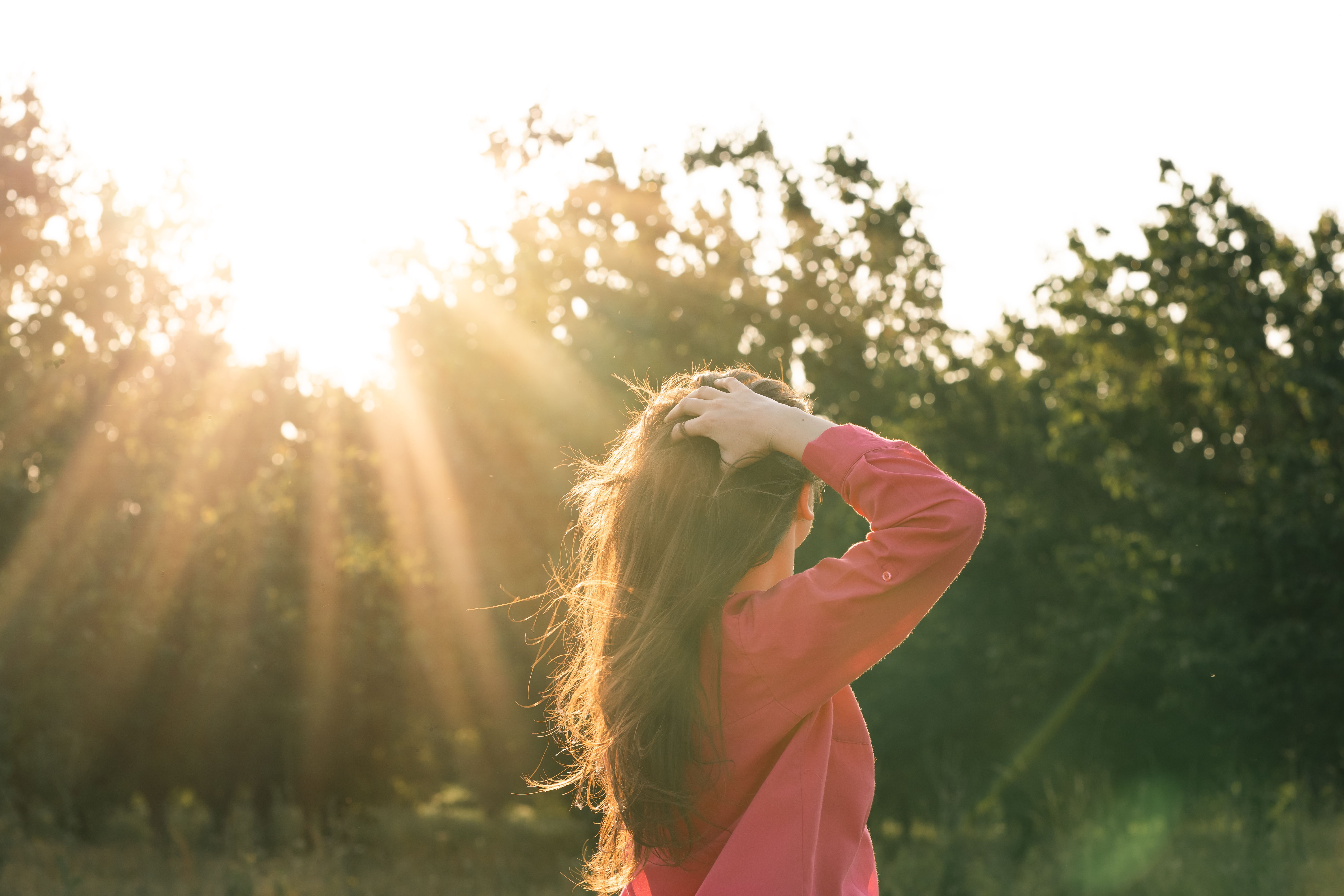 Woman in Nature during Golden Sunset · Free Stock Photo