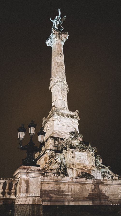 Free Explore the grandeur of the Monument aux Girondins in Bordeaux, captured at night. Stock Photo
