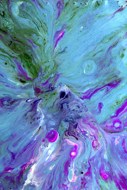 Free Colorful abstract paint swirl design with vibrant blues, purples, and greens capturing a dynamic artistic texture. Stock Photo