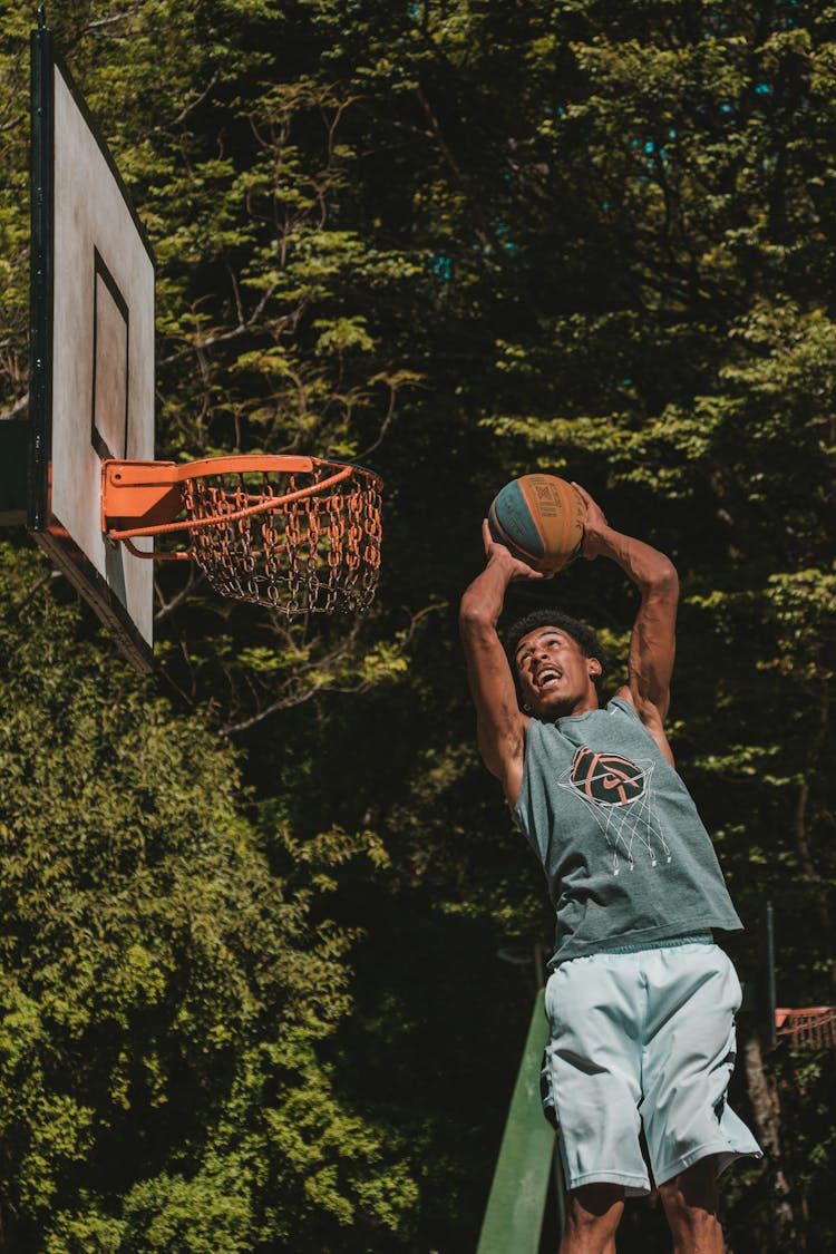 Man Going To Dunk On Hoop