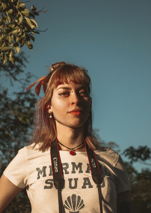 Woman Wearing White Shirt