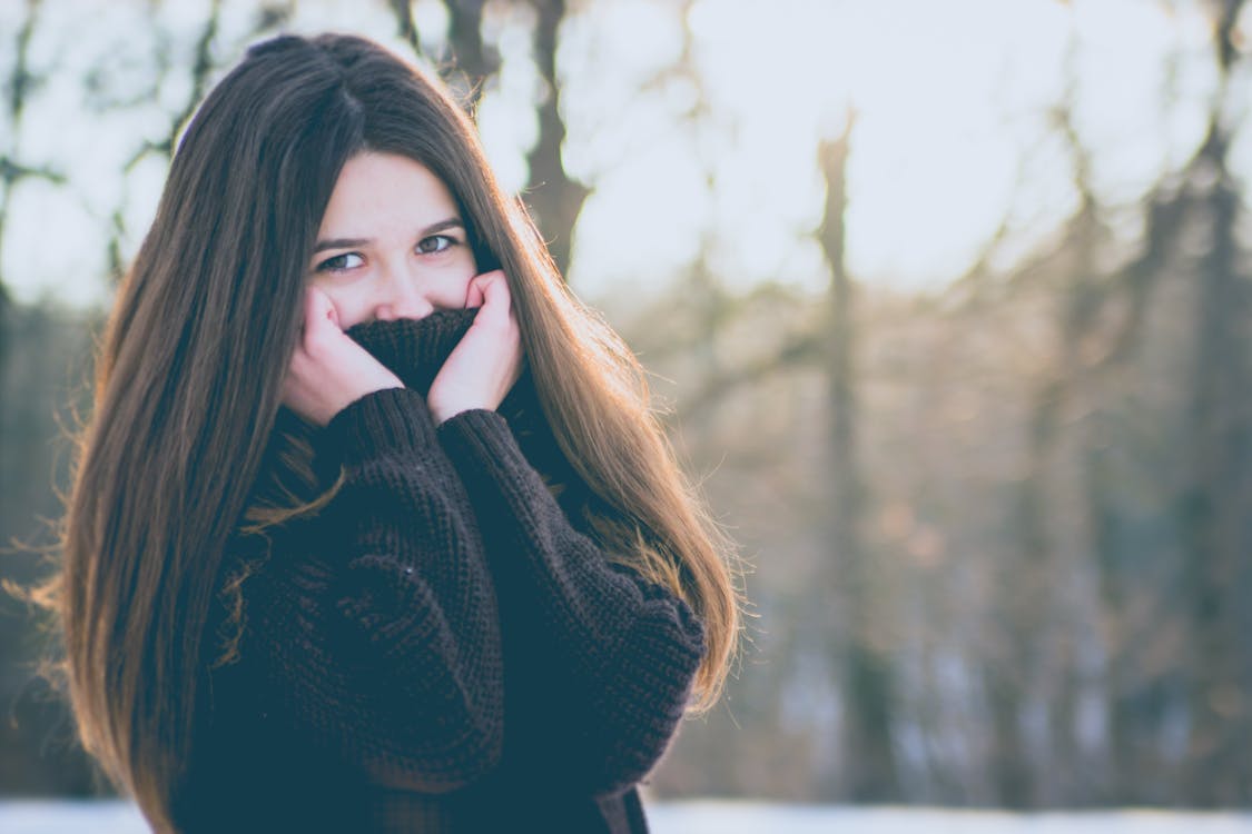 Portrait of Young Woman in Winter