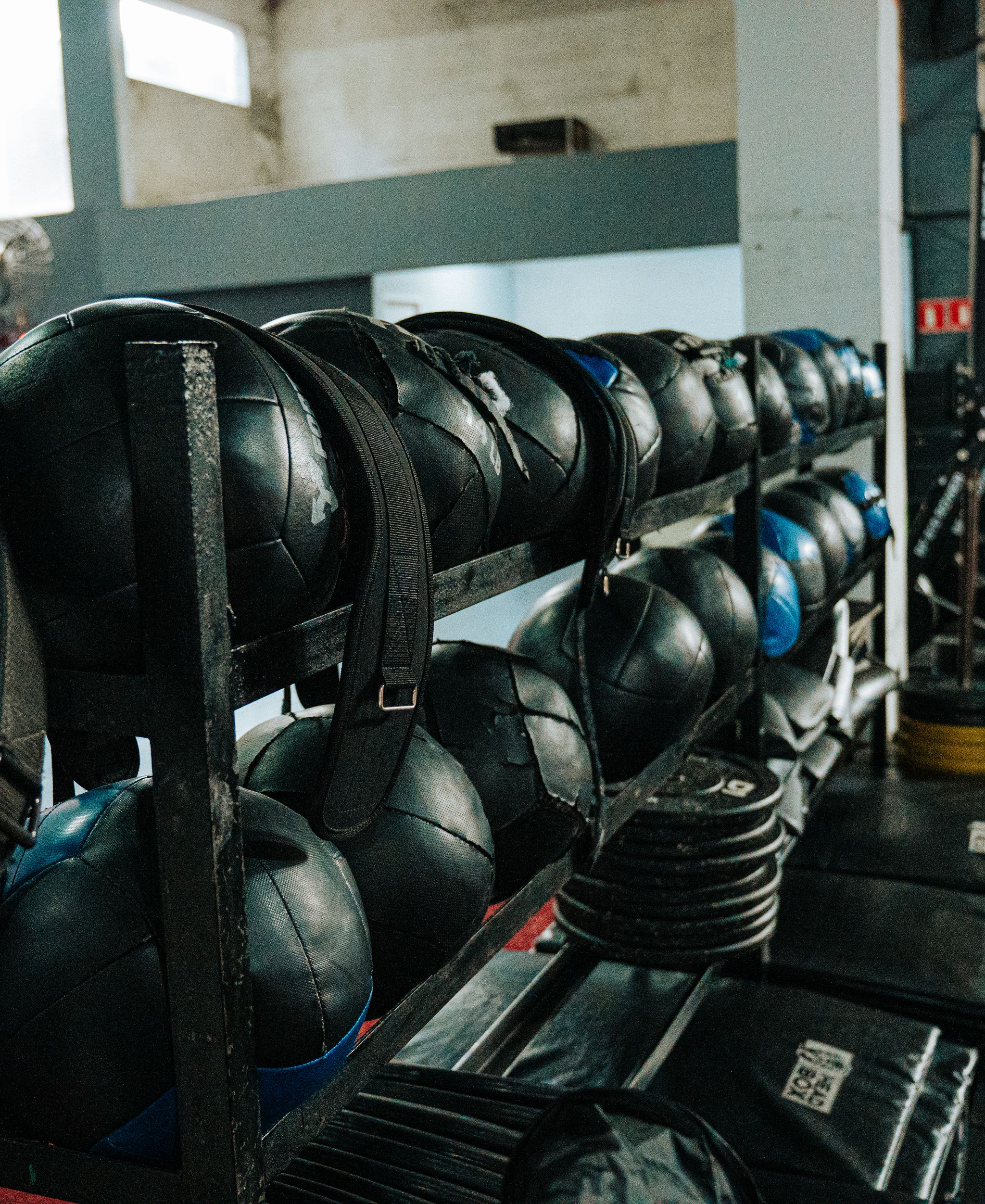 People training in a gym