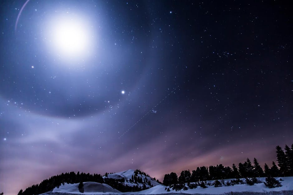 Scenic View of Mountains Against Sky at Night