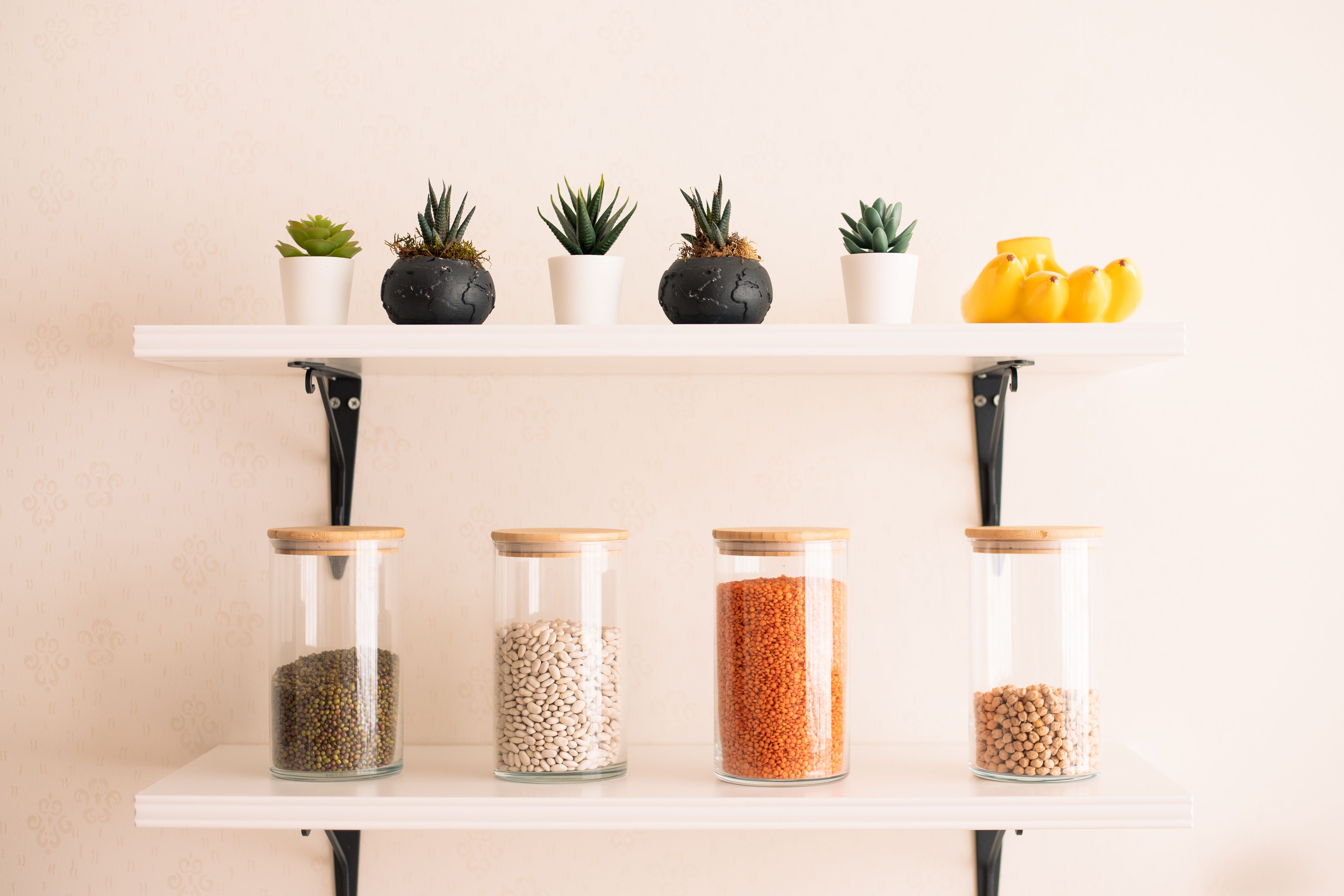 Simple organized shelf representing sustainable minimalist living habits