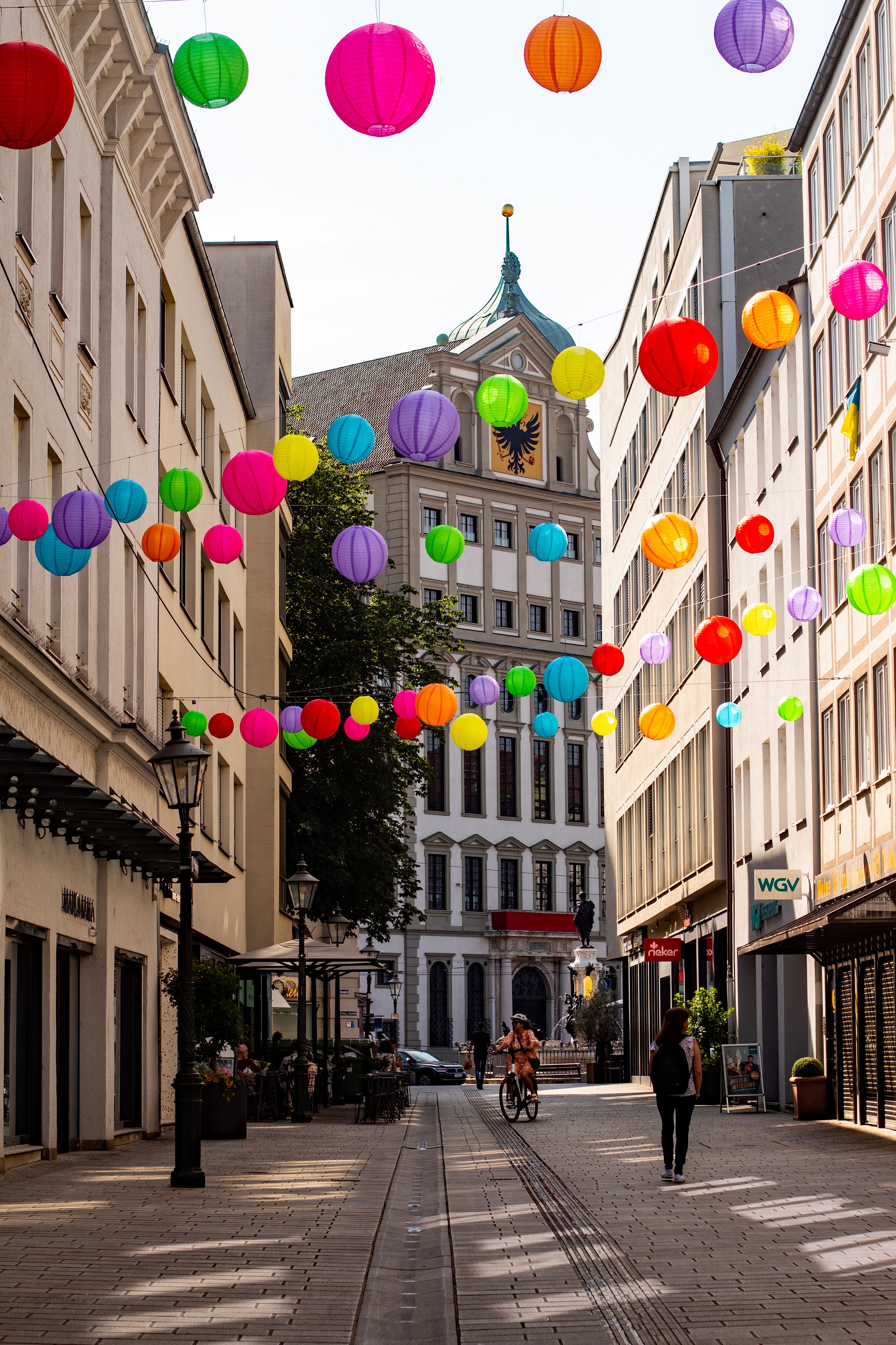 Colorful Street Decorations in Augsburg, Germany · Free Stock Photo