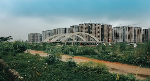 Free stock photo of apartment buildings, bridge, city