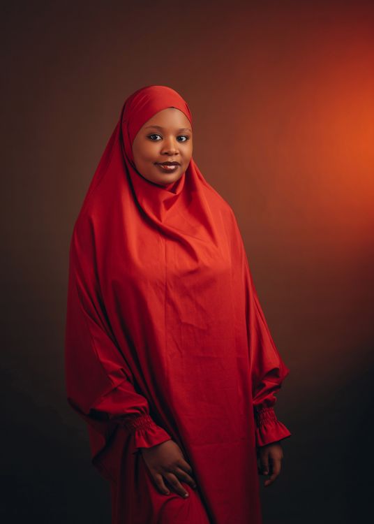 Elegant Portrait of Woman in Red Hijab · Free Stock Photo
