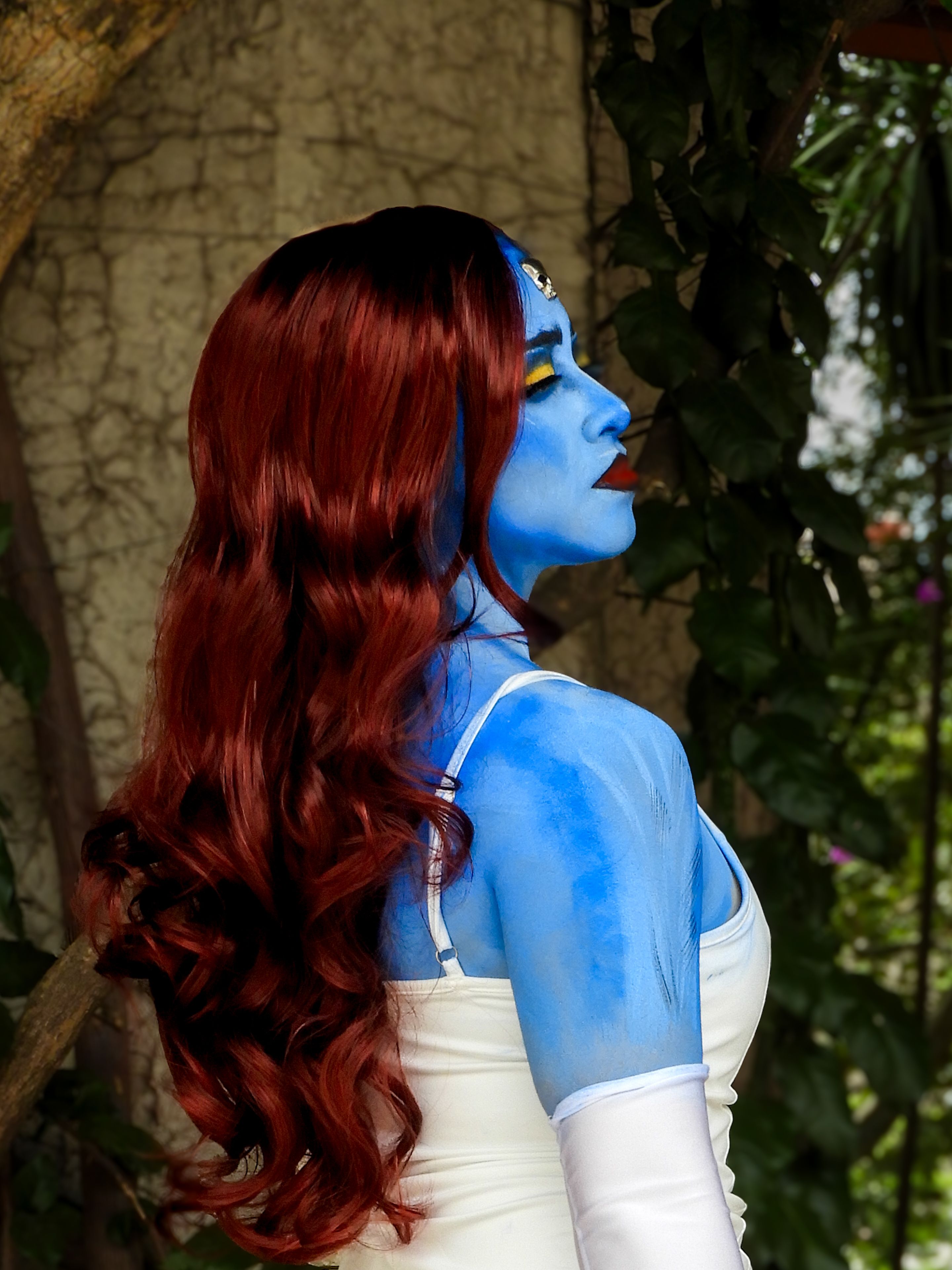 Vibrant Blue Paint Cosplay in Mexico City · Free Stock Photo