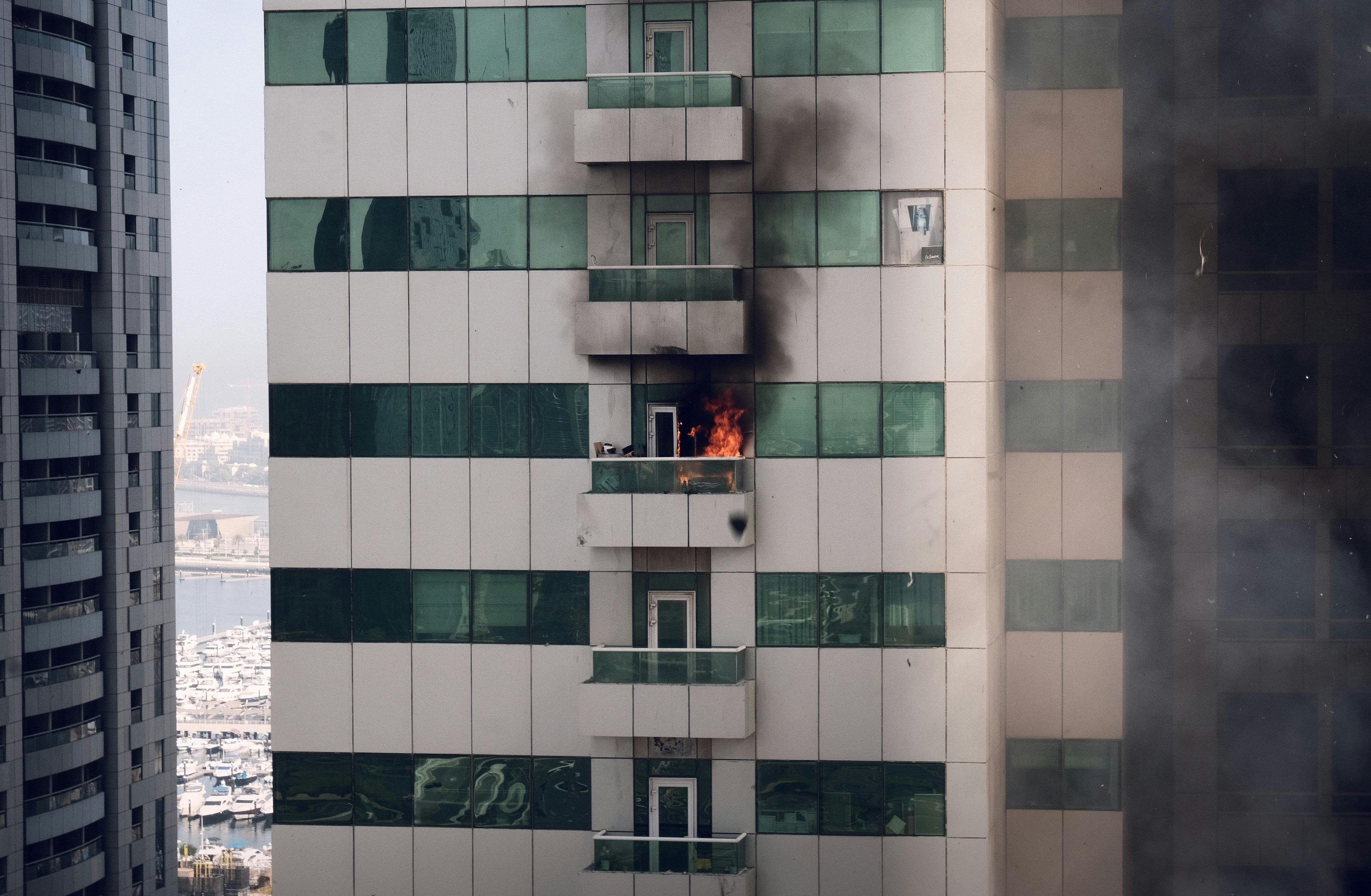 High-rise Building Fire in Dubai Marina · Free Stock Photo