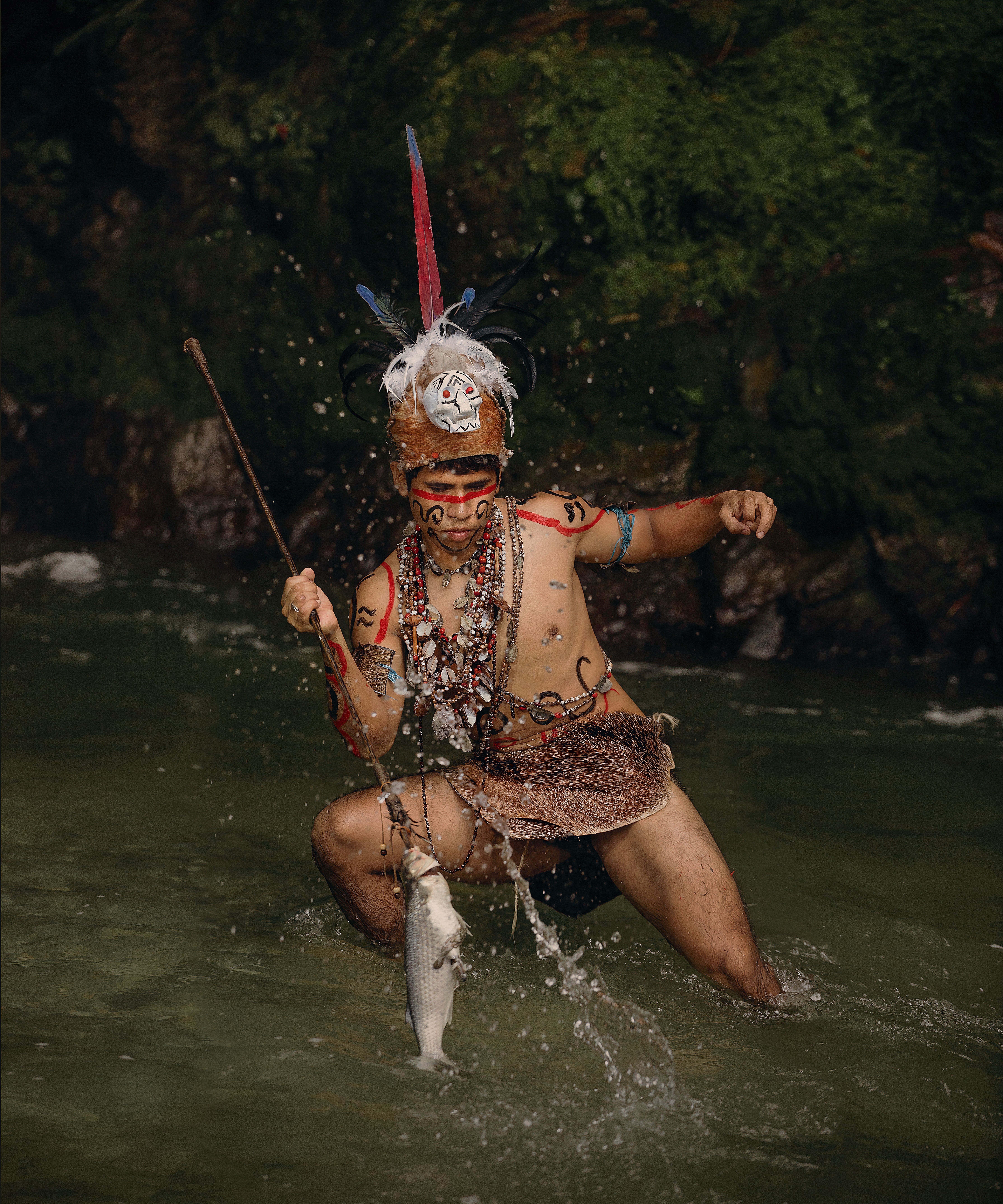 Indigenous Fisherman Catching Fish in Tingo María · Free Stock Photo