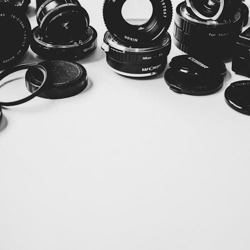 Close-up of Vintage Camera on White Background