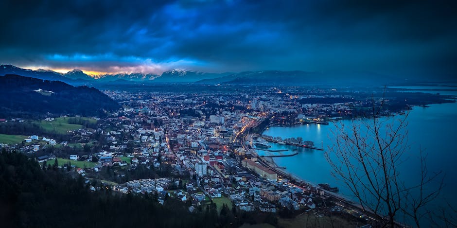 Aerial View of City at Night