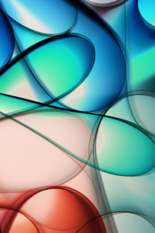 Free Vibrant abstract composition with overlapping glass shapes in blue, red, and green hues. Stock Photo