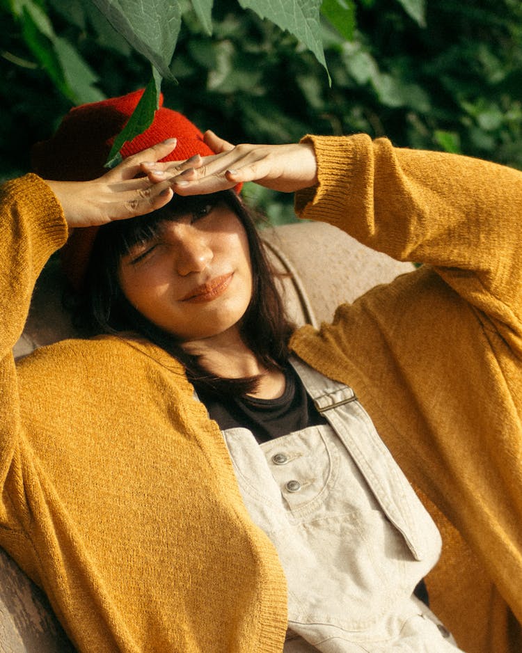 Woman Wearing Cardigan